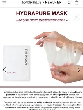 (12 masks) Lorde+Belle HydraPure Mask — Hydrating Sheet Mask